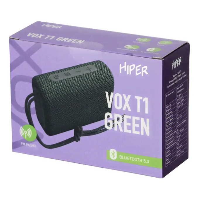 Беспроводная акустика Hiper Vox T1 Green